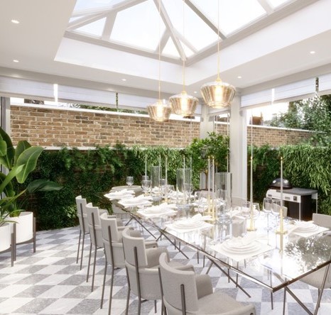 The proposed dining room for Wilton Place property, Belgravia